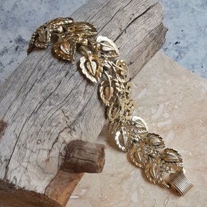 VTG Coro Signed Gold Tone Leaf Bracelet